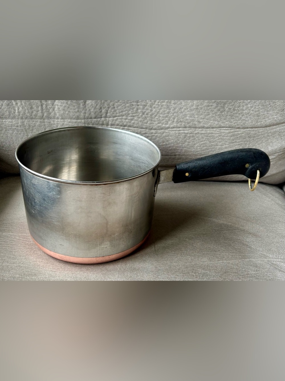 Revere Ware 1801 3 Qt Sauce Pan Copper Clad Bottom Pre 1968 Double Ring No Lid
